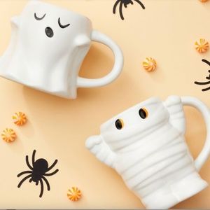 Ghost and Mummy Halloween Mugs